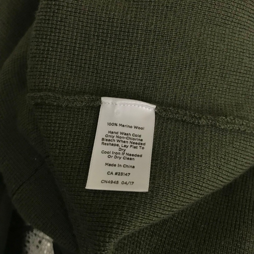 Talbots Knit Cardigan Small 100% Pure Merino Wool Green Blazer Sweater Button Up - Picture 7 of 7